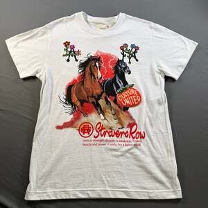 Strivers Row Culture United Horse Graphic T-Shirt Men’s M White Embroidered